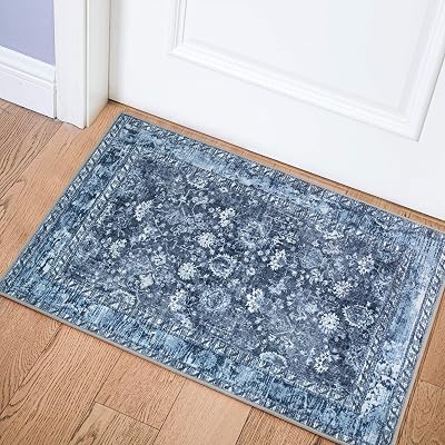 mujoo 2x3 navy blue accent rug